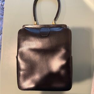 Elegant Vintage Black Leather Handbag